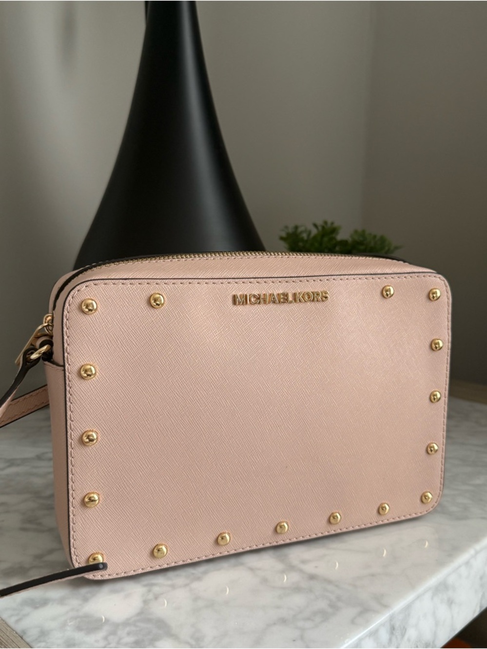 Michael Kors Blush Pink Studded Crossbody